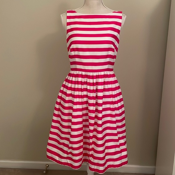 Lilly Pulitzer Pink and White Striped Eryn Dress with pockets - size 6 - Picture 2 of 12